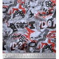 thumbnail image 1 of Soimoi Satin Silk Fabric Food,Animals & Text Decor Fabric Printed Yard 42 Inch Wide, 1 of 5
