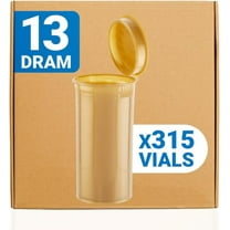 Loud Lock Pop Top Dram Bottles - Gold - 13 Dram - 315 Per Case - 2.75" Deep X 1.26" Wide - Packaging Supplies - Pill Vials - Rx Vial