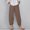 Coffee-08, variant on LIBRCLO Capri Pants for Women Casual Drawstring Elastic Waist Pants with Pockets Solid Summer Fashion Trousers