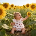 thumbnail image 4 of RMGVDSD Infant Baby Girl Clothes Adorable Newborn Summer Outfit Sleeveless Cute Strawberry Print Ruffle Shirt Tops And Shorts Two Piece Set 0-3 Months, 4 of 9