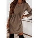 thumbnail image 3 of Vestido túnica de manga larga, vestido mini holgado con volantes y manga larga para mujer, vestido de corte regular con cuello redondo, estética elegante, 3 of 6