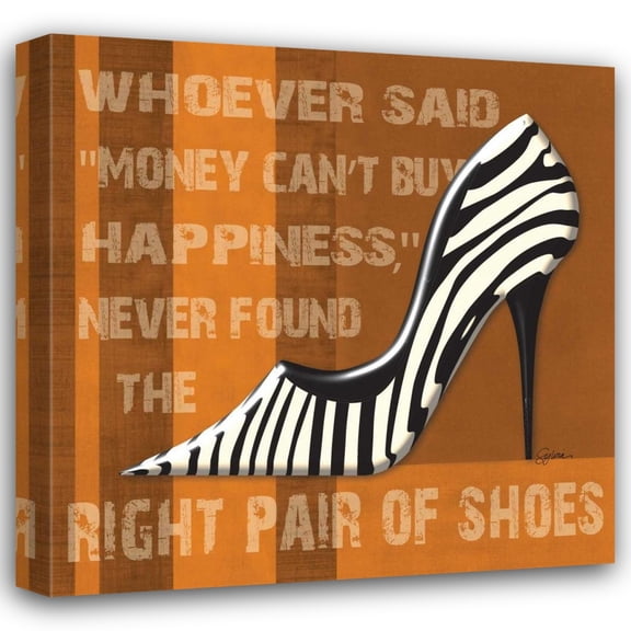 Sylvia Murray 15x15 Gallery Wrapped Canvas Wall Art Titled - Zebra Shoe
