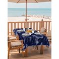 thumbnail image 2 of Outdoor Tablecloth with Umbrella Hole for Patio/Picnic/Party/Camping, Nautical Ship Waterproof Table Cloth Rectangle Table Cover Washable, Blue Vintage Coastal Ocean Lighthouse Map (54"x 80"), 2 of 8