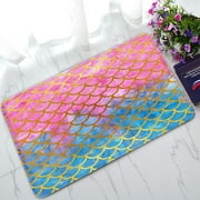 ABPHQTO Mermaid Scales Fish Scales Bright Summer Reptilian Scales Doormat Entrance Rug Area Rug Floor Mat Home Decor 30x18 Inch