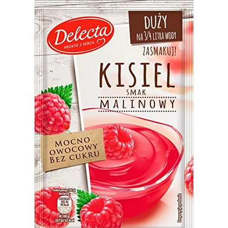 - Delecta Kisiel Smak Malinowy Raspberry Soft Jelly Mix 58g (5-Pack)