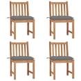 thumbnail image 1 of Sillas de patio VidaXL de madera maciza de teca con cojines, juego de 4, 1 of 9