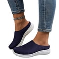 thumbnail image 2 of Slip on Mesh Sneakers for Women Closed Toe Slides Comfortable Slippers Women's Platform Walking Shoes Breathable Beach Sandals Outdoor Casual Lightweight Open Back Clogs and Mules,Blue#39, 2 of 6