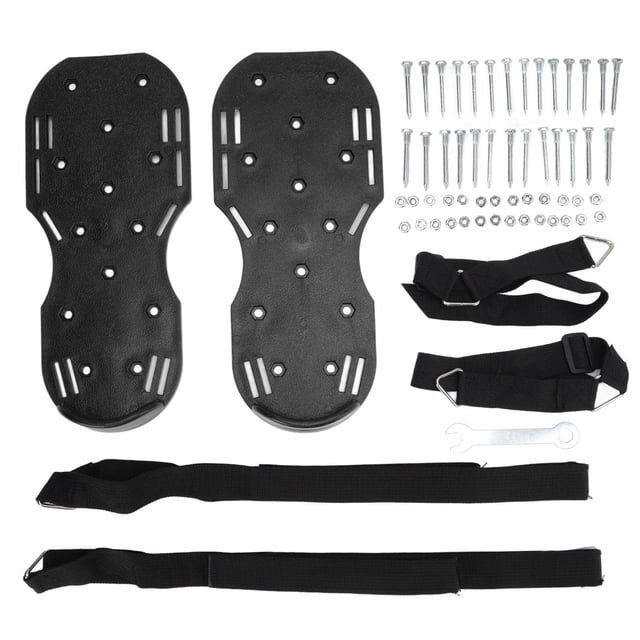 Zapatos aireadores de césped, sandalias aireadoras de césped para caminar en jardinería, herramientas para aflojar el césped de jardín, versión de aro y bucle negro