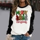 thumbnail image 1 of Pntutb Blusa de manga larga con estampado de Merry Chriasmas y bloque de color con cuello redondo para mujer Pntutb Pntutb-2327, 1 of 4