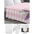 thumbnail image 6 of Valentines Flowers Queen Size Flat Sheet, Wrinkleproof & Fadeproof Cooling Flat Bed Sheet Only, Watercolor Floral Botanical Pink Plaid Breathable Soft Bedding Top Sheets 90 x 102 Inches, 6 of 8