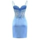 thumbnail image 4 of Vestido de fiesta Clothfun con apliques de encaje satinado, color burdeos, 4 of 7
