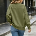 thumbnail image 6 of XRoczxe Women Crew Neck Oversized Sweatshirt Long Sleeve Raglan Top Side Split Hem Wrinkle Resistant Soft Casual Layering Pullover Multiple Fresh Solid Colors, 6 of 7