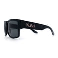 thumbnail image 6 of Brush Kush Graffiti Logo Rectangle Sport Horn Rim Plastic Sunglasses Shiny Black Silver Logo, 6 of 8