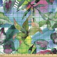 thumbnail image 2 of Ambesonne Leaf Print Fabric by the Yard Upholstery, Colorful Leaves Modern, 5 Yards, Green Blue and Pink, 2 of 5