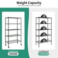 thumbnail image 3 of YRLLENSDAN Shelves Shelf Wire Shelving Heavy Duty Storage 5 Tier Shelves with Adjustable Height Sturdy Steel Construction Certified By NSF Maximum 1250lbs Capacity Easy Assembly 30"Lx14"Wx61"H,Black, 3 of 7