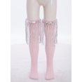 thumbnail image 2 of TTAO Girl's Sparkling Tassels Knee High Socks 1 Pair Dance Accessories 3-12T Ruffle Overknee Stockings Pink 3-12, 2 of 6