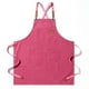 thumbnail image 1 of Delantal de Lona Injueey rosa con bolsillos para cocina y restaurante, 1 of 6