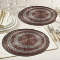 thumbnail image 5 of Beaded Placemats Set of 4 for Dining Table, Table Placemats, 14 Inches Round - Red Silver, 5 of 8