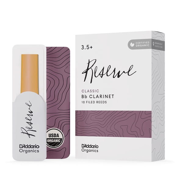 Cañas para clarinete D'Addario Organic Reserve Classic Bb 4.0, paquete de 10
