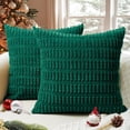 thumbnail image 1 of Juego de 2 fundas de almohada decorativas Softalker, 45 x 45 cm, color verde pana, 1 of 7