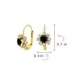 thumbnail image 4 of Bling Jewelry Womens Floral Crystal Drop Black Flower Earrings Gold Plated Lever Back, 4 of 5