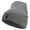 Grey, variant on Scandinavian Flower Embroidered 12 inch Acrylic Blank Cuff Long Beanie - Khaki OSFM