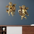 thumbnail image 6 of 2x Lovely Angel Statue Figurines Cherub Wall Sculpture Hanging Hand Decorative for Barchurch Bedroom Home Dining Room Office , D D, 6 of 7