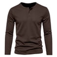 thumbnail image 3 of Men's Long Sleeve Henley Shirts Lightweight 3-Button Fashion Casual T-Shirts Quick Dry Soft Basic Pullover Tops, 3 of 8
