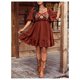 thumbnail image 5 of Vestido Verdusa Western Boho Floral Fluido Marrón XXL Talla Grande, 5 of 5