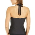 thumbnail image 2 of DKNY BLACK Twist-Front Halter Tankini Swim Top, US Small, 2 of 2