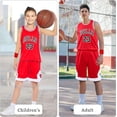 thumbnail image 5 of Basketball jerseys, kids basketball clothes, kids basketball vest and kids basketball shorts Red, No.24 sleeveless basketball jersey for kids Adult，L, 5 of 5