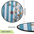 thumbnail image 2 of Coolnut Summer Sea Shells Christmas Tree Mats Waterproof Tree Skirt, White Blue Wooden Xmas Tree Stand Tray Mat Floor Protector Pad for Holiday Party Decoration, 28.3", 2 of 6