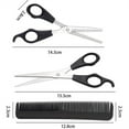 thumbnail image 2 of Casewin Professional Hair Cutting Scissors Set, Black Stainless Steel Barber Shears + Thinning/Texture Hairdressing Shears+Barber Comb, 2 of 5