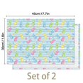 thumbnail image 3 of Easter and Bunnies Blue Stripe Pattern Summer Placemats Set Of 4, 12x18 Inch Linen Kitchen Mats, Non-Slip Heat Resistant Washable, 3 of 5