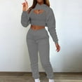 thumbnail image 2 of Usmixi 3 Piece Sets for Women Sports Tracksuits Set for Women Drawstring Cropped Hoodies Tank Tops and Jogger Pant Outfits Sets Casual Solid Pocket Sweatsuits Lounge Set Holiday, 2 of 5