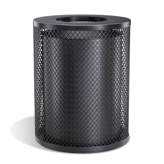 30 Gallon Heavy Duty Outdoor Trash Can - Commercial Metal Garbage Bin with Lid, Weatherproof & Vandal-Proof Waste Receptacle for Parks, Schools, Streets