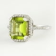 thumbnail image 2 of Beautiful 6ct Emerald Cut Peridot Sterling Silver Ring Size Trending Jewelry Gift Mom Bride Wife Lab Peridot Ring August Birthstone Ring, 2 of 3