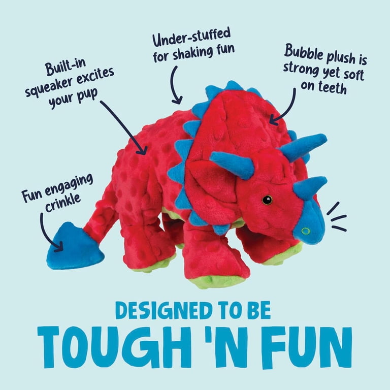 goDog Dino Frills Squeaky Plush Toy, Large Red photo 4