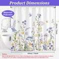 thumbnail image 2 of Dznils White Floral Fabric Shower Curtain, Watercolor Floral Bathroom Curtain with Hooks, Purple, 72" x 72", 2 of 11