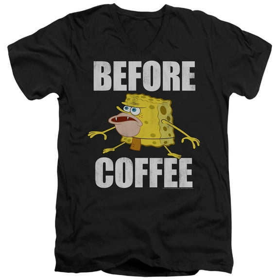 Spongebob Before Coffee Meme Unisex Adult V-Neck T Shirt