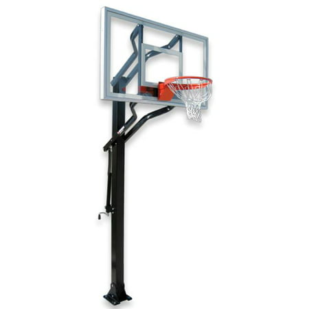 Challenger Turbo Steel-Glass In Ground Adjustable Basketball System,