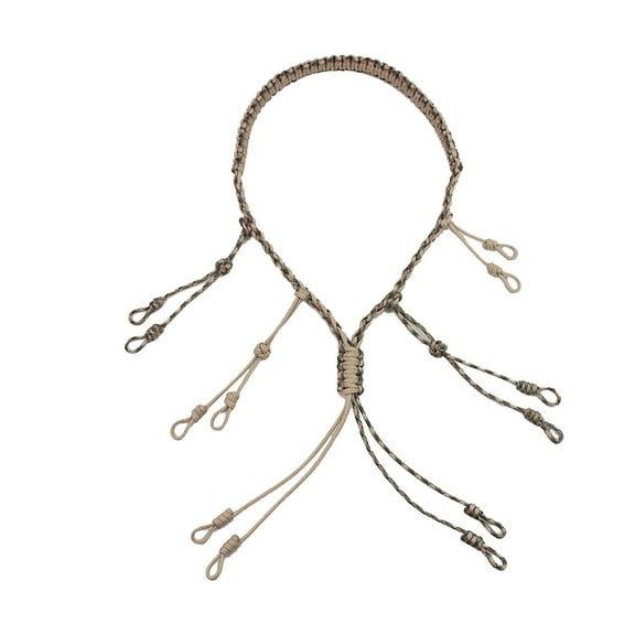 Duck Call Lanyard Paracord Hunting Goose Calls 12 Adjustable Loops Outdoor Predator Gear for Pheasant Waterfowl Hand Braided Necklace