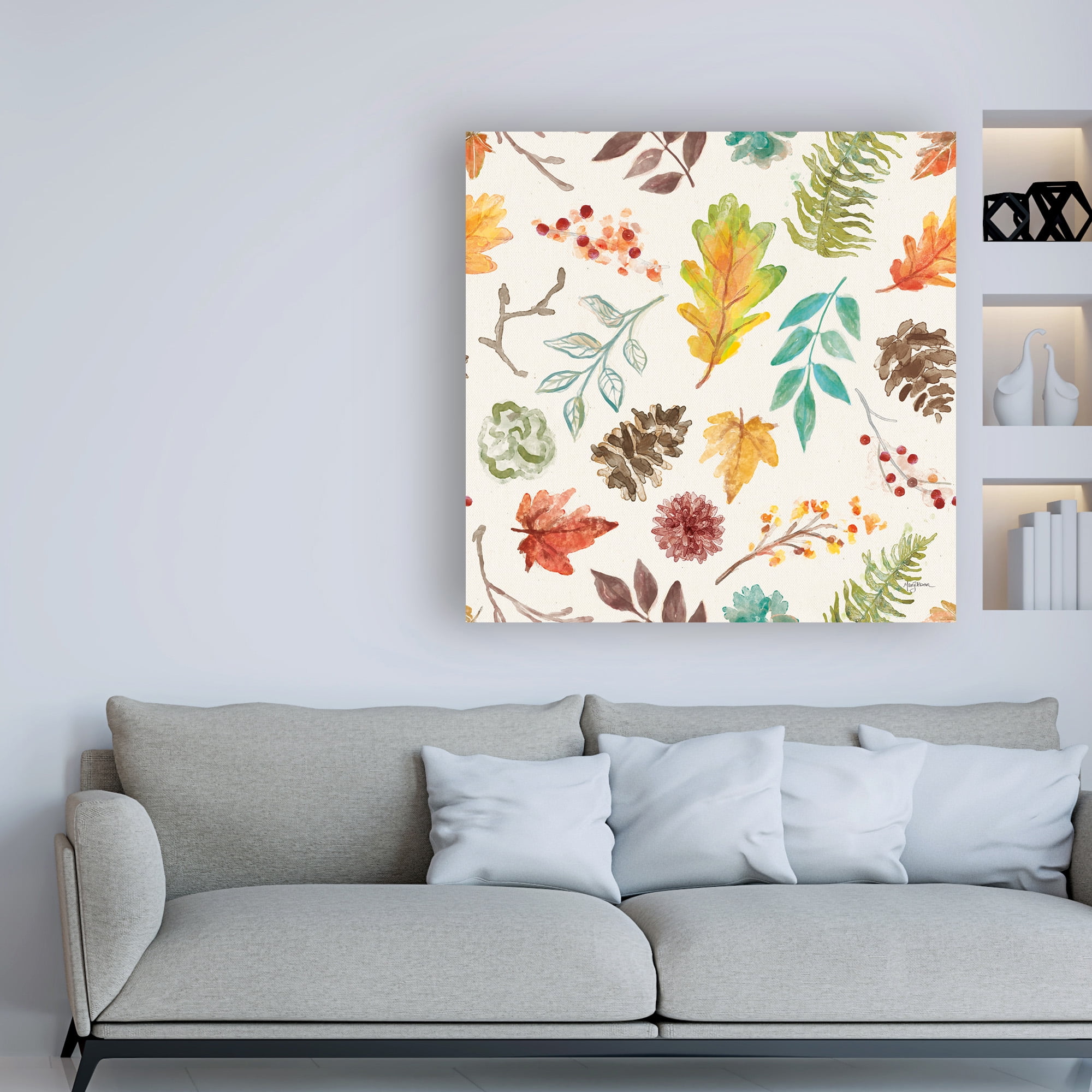 Trademark Fine Art 'Autumn Friends Pattern IIA' Canvas Art by Mary Urban