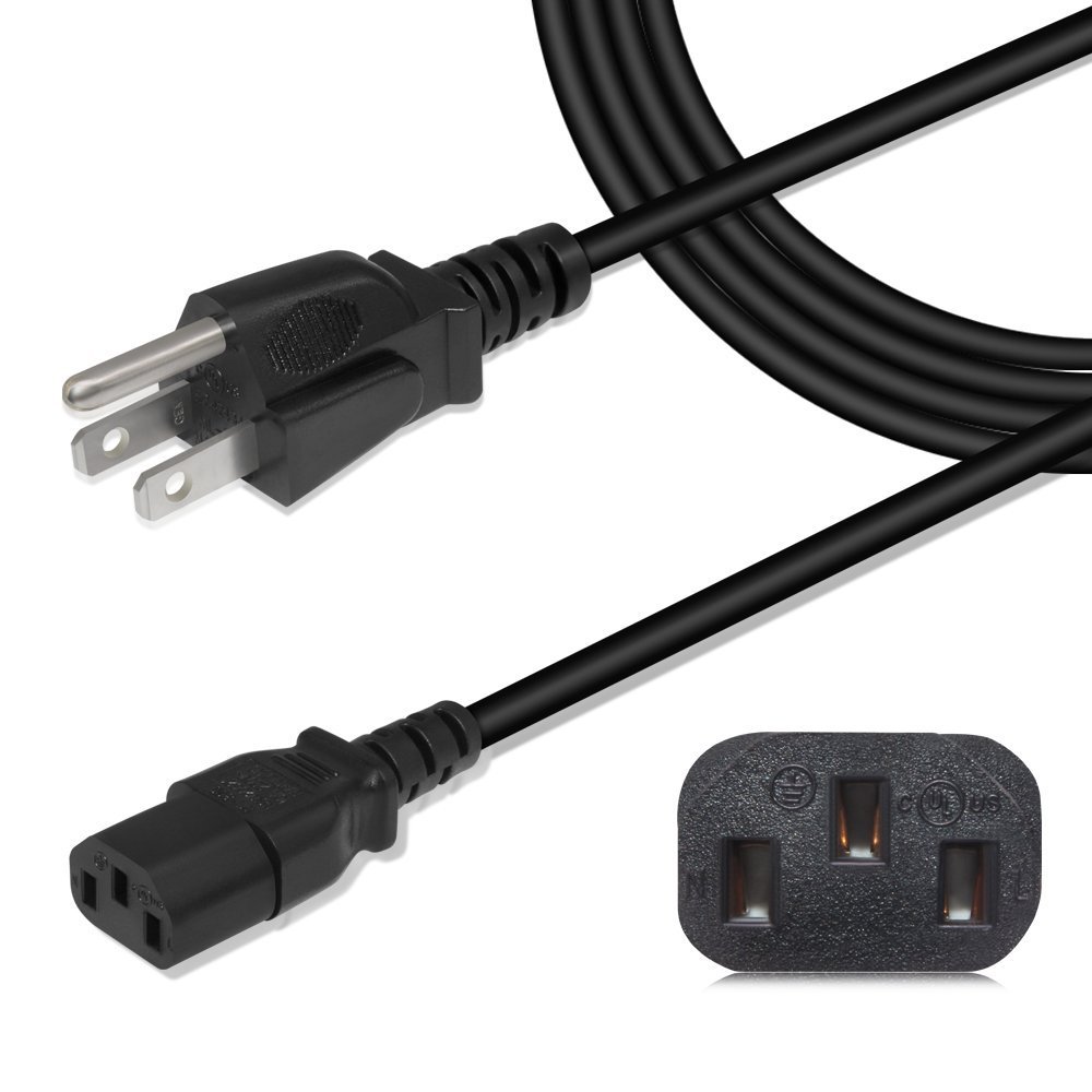 [UL Listed] 5ft/1.5M 3 prong Computer monitor AC Power cable Cord