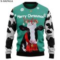 thumbnail image 5 of Suéteres de punto navideños con diseño divertido de vaca lechera, divertidos regalos de Navidad y Halloween, jerséis para parejas, fiestas, unisex, informales, 1, 5 of 5
