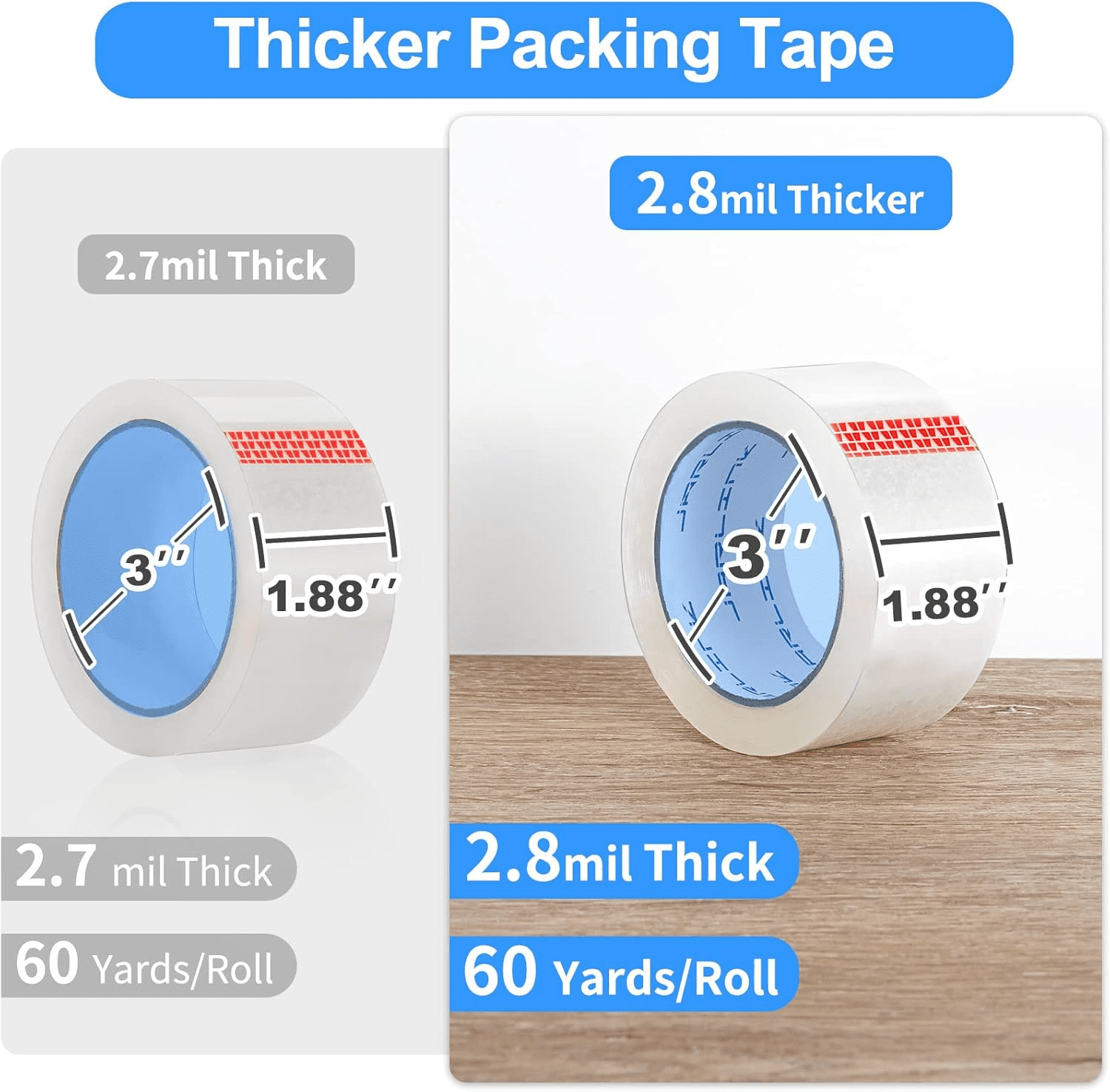 Clear Packing Tape (36 Rolls), Heavy Duty Packaging Tape for Shipping Packaging Moving RLINK Clear Packing Tape (36 Rolls), Heavy Duty Packaging Tape for Shipping Packaging Moving