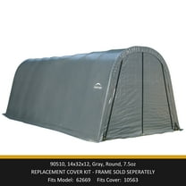 ShelterLogic Garage-in-a-Box Round Top 14x32x12 Replacement Cover kit Round 7 oz Gray  ( Frame not included )
