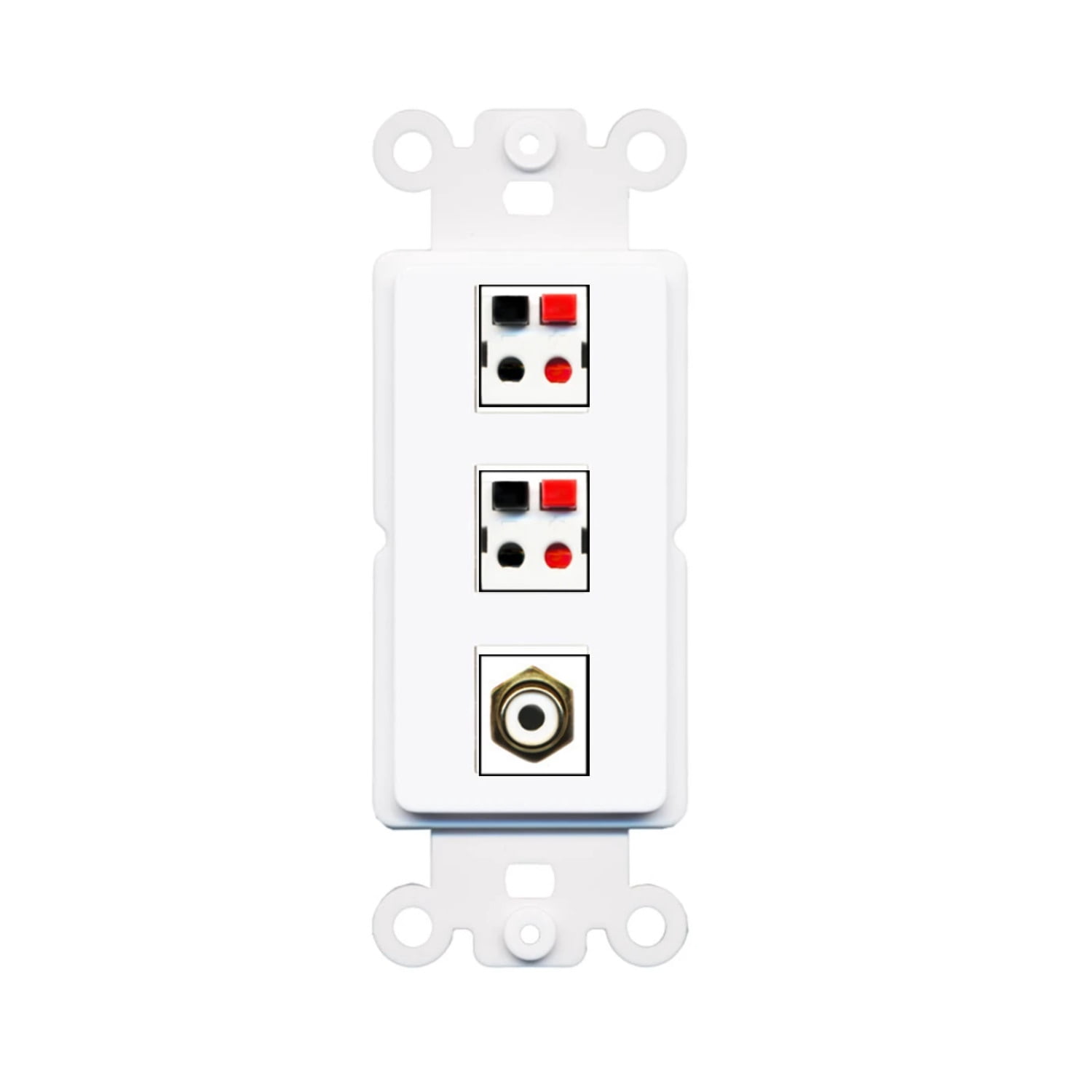 Ultra Spec Cables Custom Wall Plate Rocker White with up to 3 Keystone ...