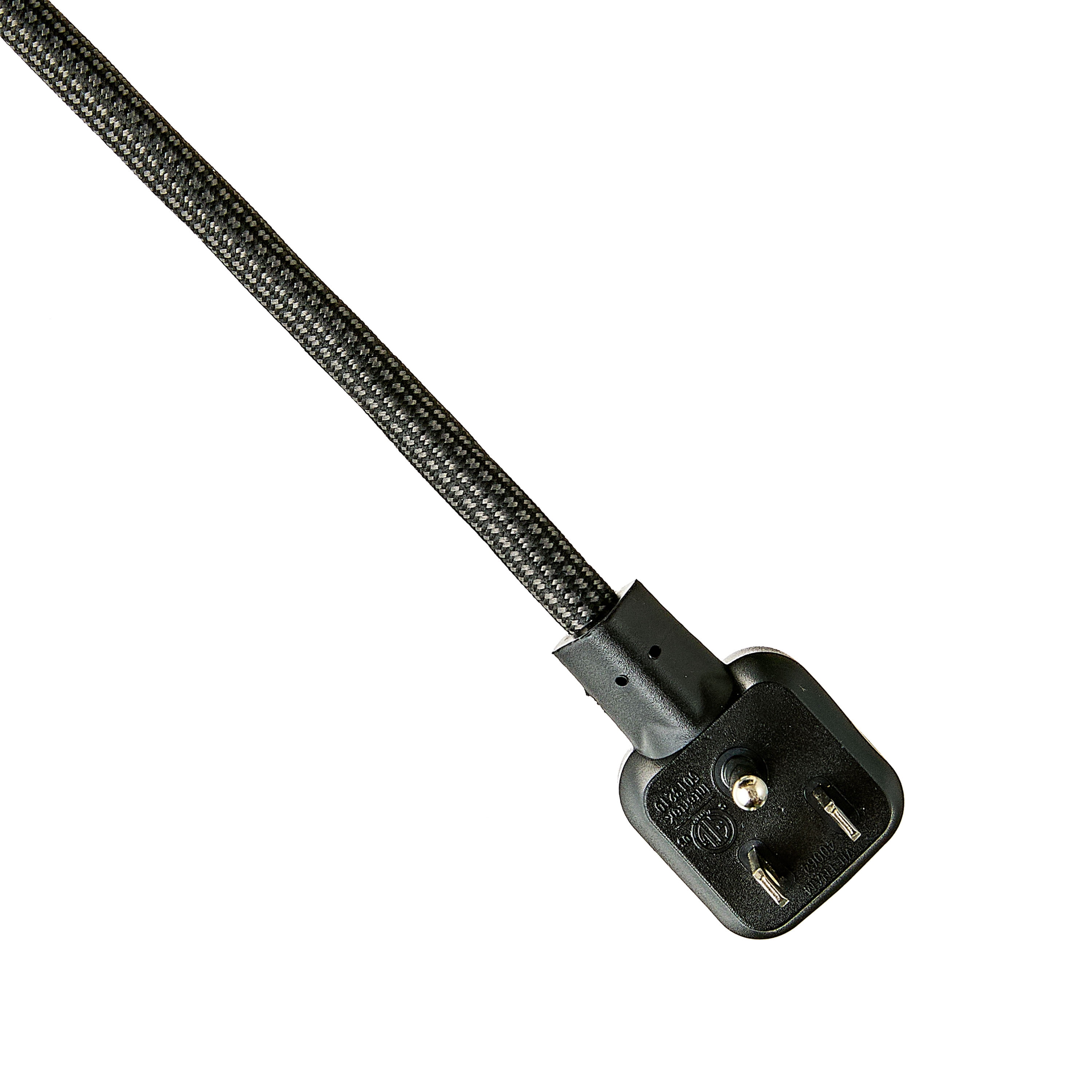 (3 pack) Hyper Tough Flat Plug Extension Cord, 2 ft Braided Cord, 3 Outlets, 3 Prong Grounded, Indoor, Black