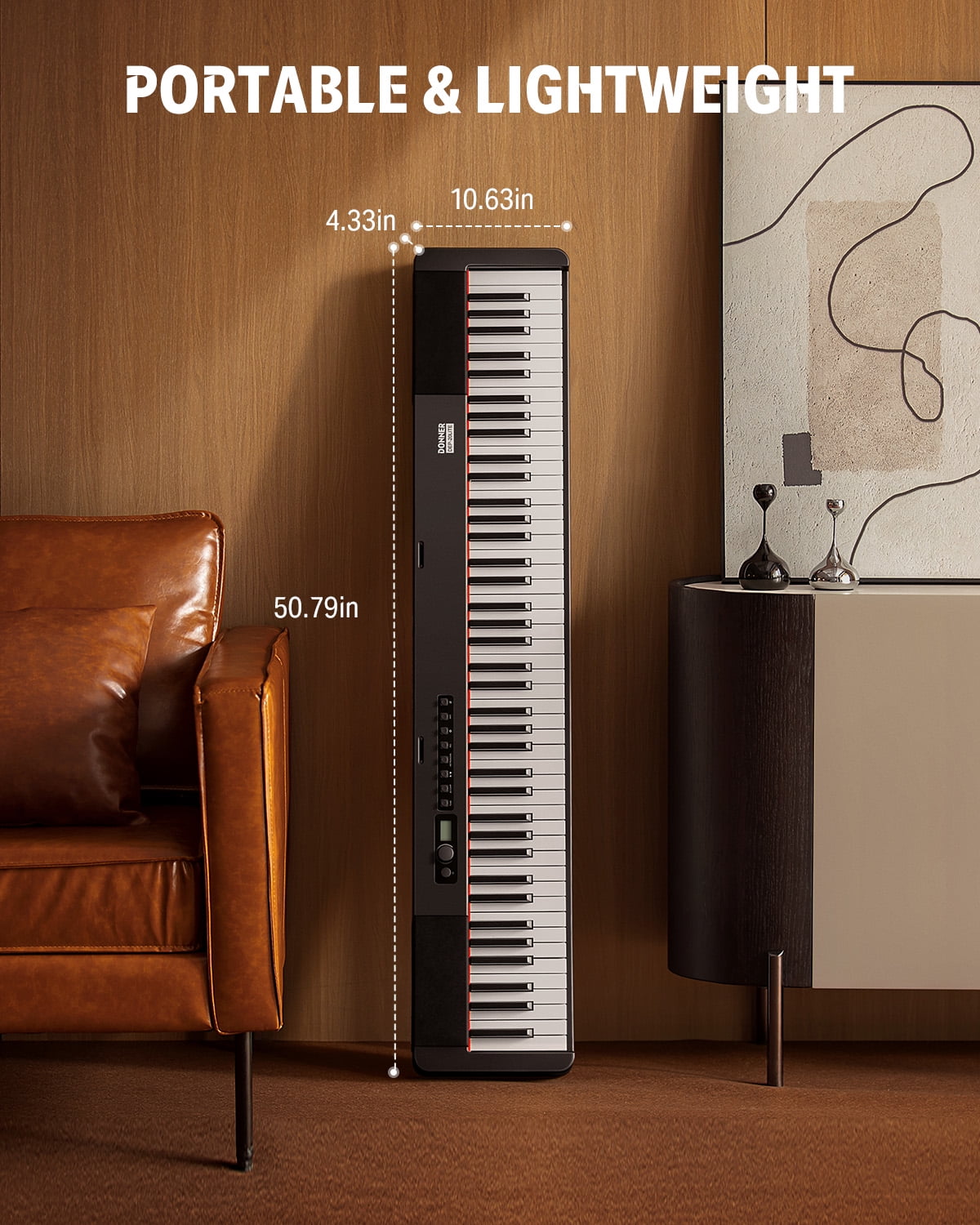 Donner DEP-20 Lite Beginner Digital Piano 88 Key Weighted Full Size Keyboard, Portable Electric Piano Set with Stand, Sustain Pedal, Keyboard Stickers for Beginners Adults